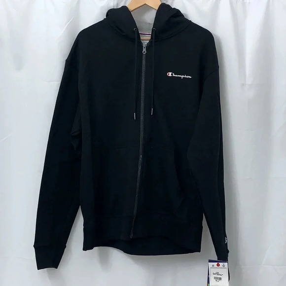 Men’s Champion Full Zip Black Hoodie Size Large NEW WITH TAGS - Picture 2 of 7